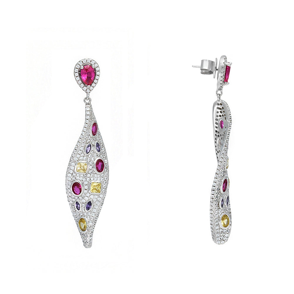 Pendientes espiral en pave de circonitas