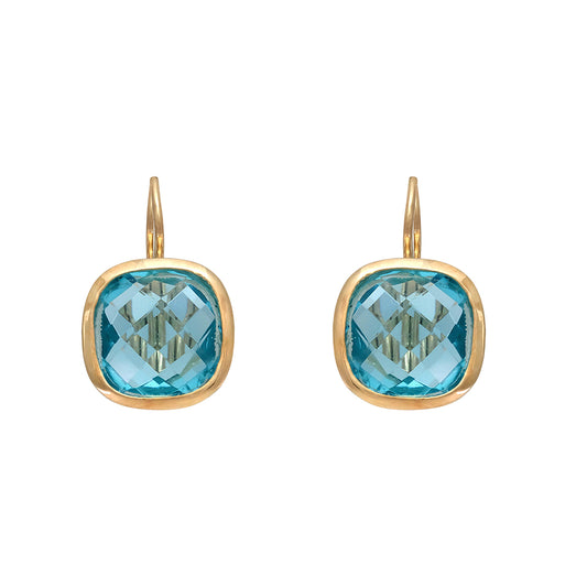 Pendientes topacio azul