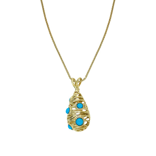 Colgante filigrana con turquesa en forma de gota