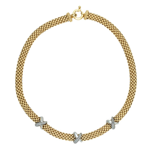 Mesh-Halsband mit 3 zentralen Kreuzen 