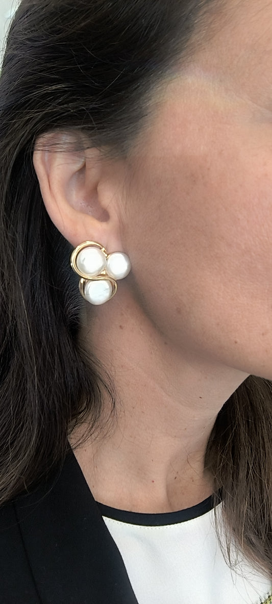 Pendientes 3 perlas barrocas