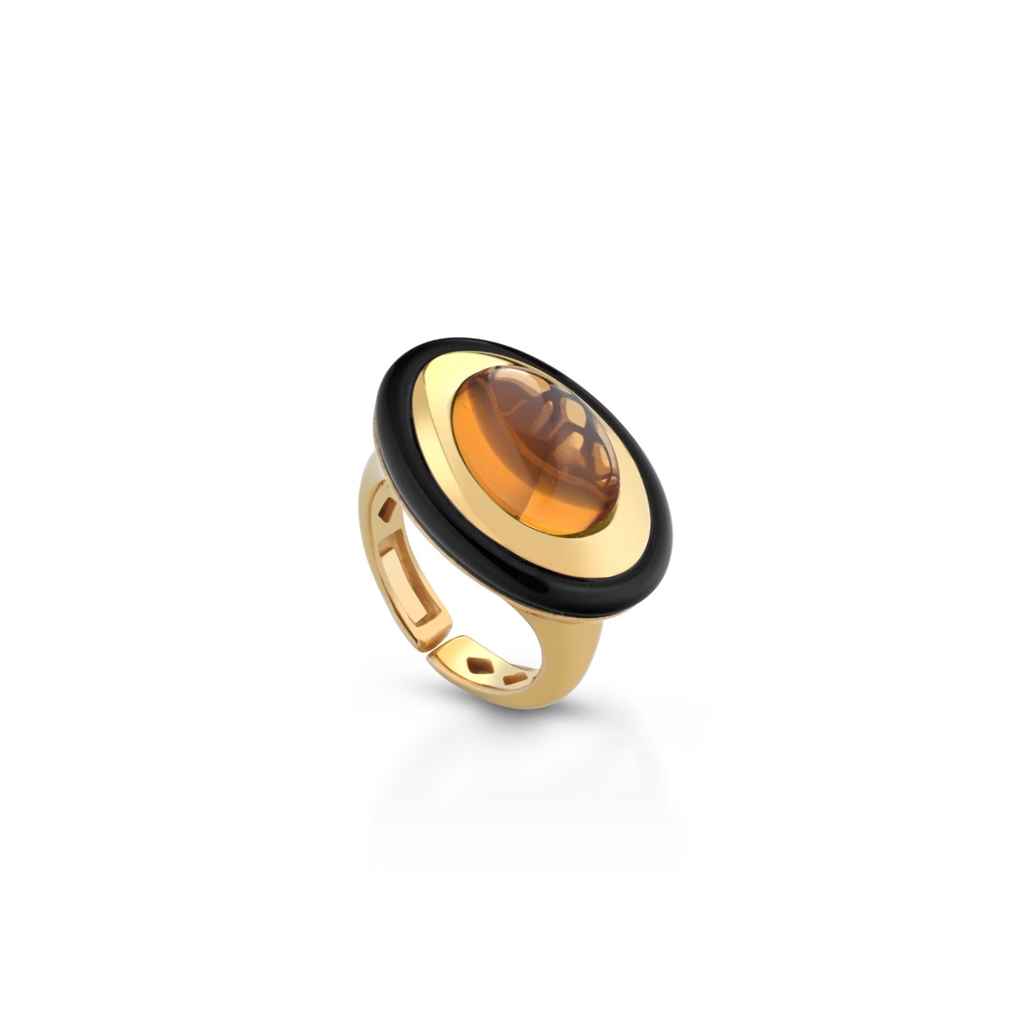 Anillo citrino y onix