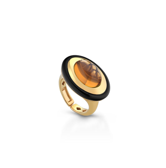 Anillo citrino y onix
