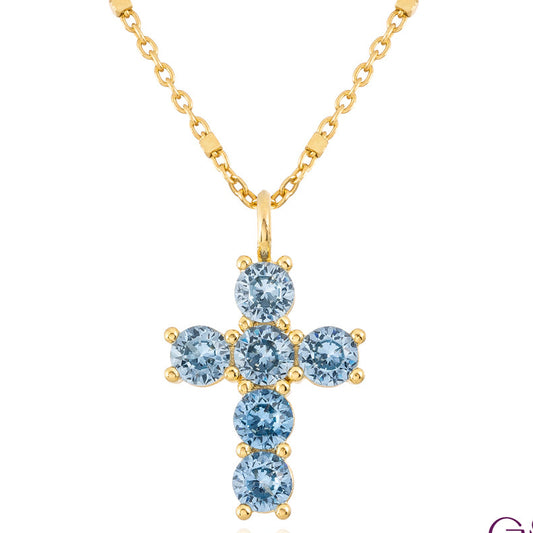 Cross with colored cubic zirconia