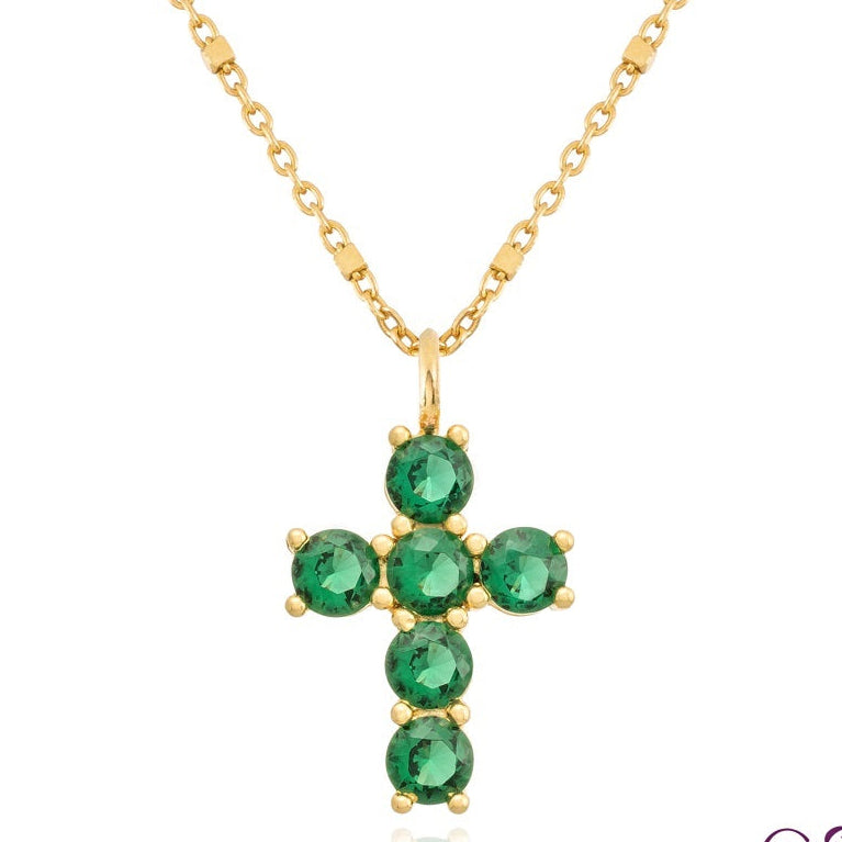 Emerald green zirconia cross