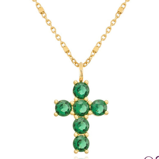 Emerald green zirconia cross